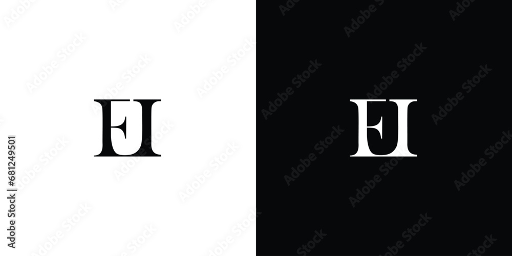 Fototapeta premium Abstract EI Letter Logo Design Template Vector in black and white color