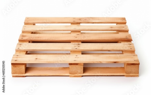 New wooden pallet isolated on a white background, shipping concept.