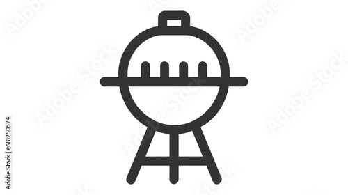 Outdoor grill vector icon illustration isolated on white background