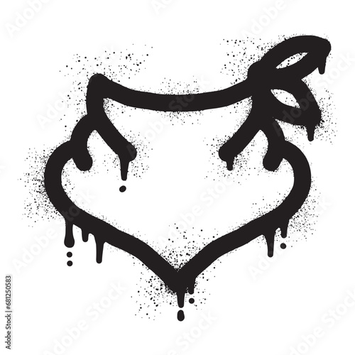 Bandanna graffiti with black spray paint