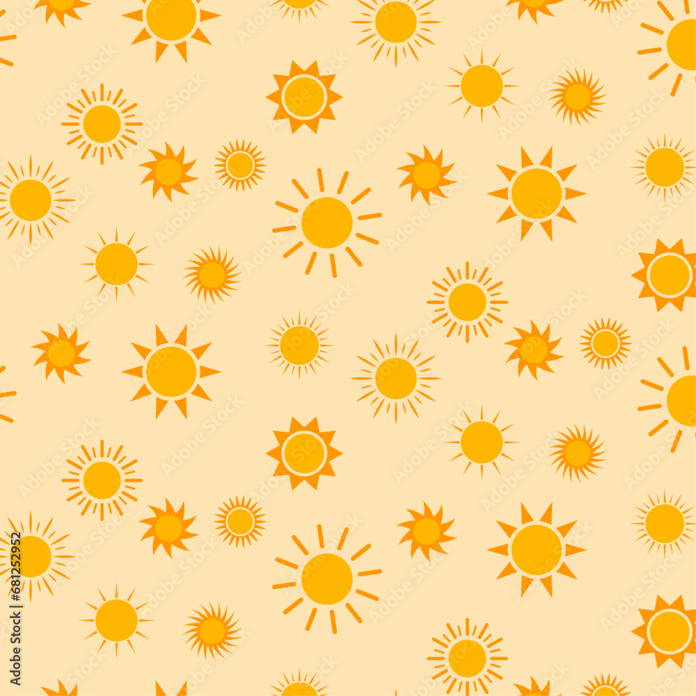 seamless pattern sun vector illustration, summer sunlight sky, for printing shirts.