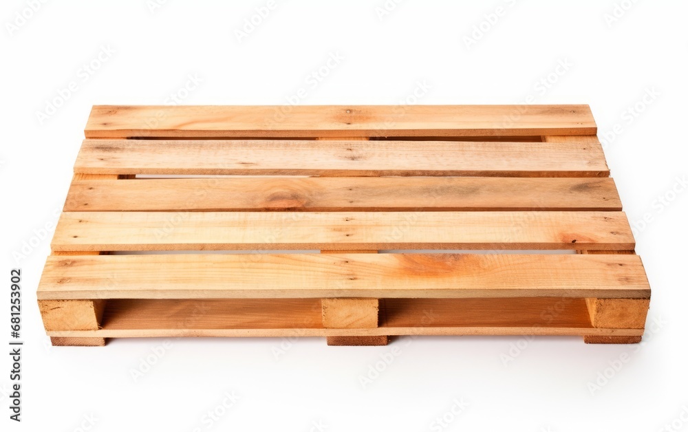New wooden pallet isolated on a white background, shipping concept.