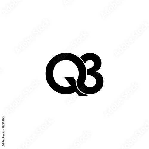 q3 lettering initial monogram logo design