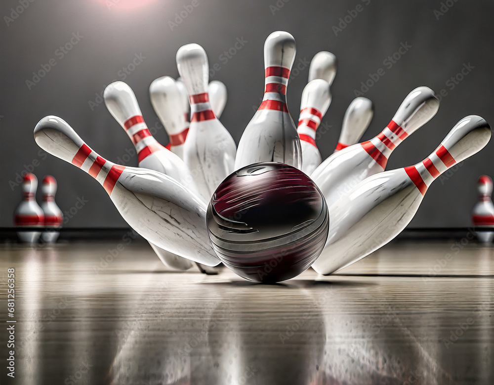 bowling strike colpire il centro  - obrazy, fototapety, plakaty 