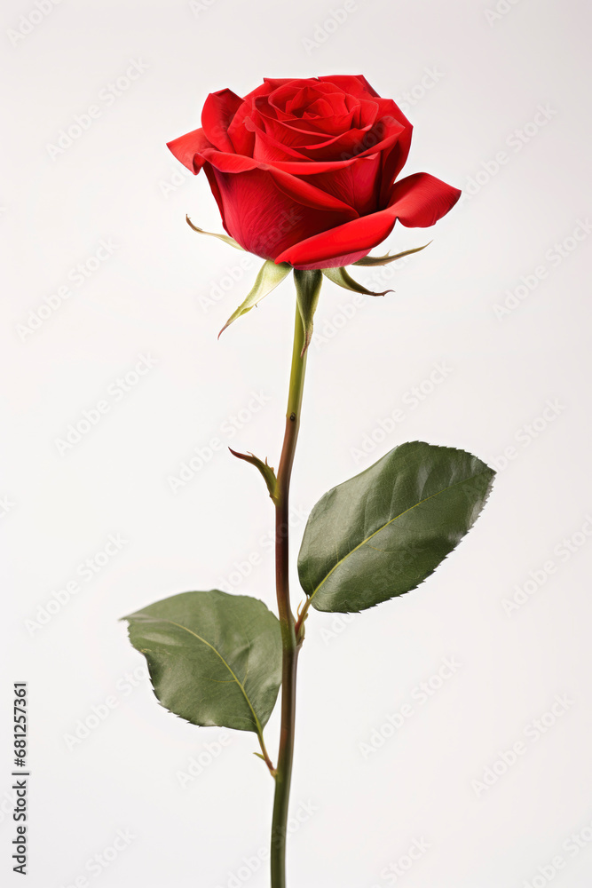 Red rose isolated on a white background