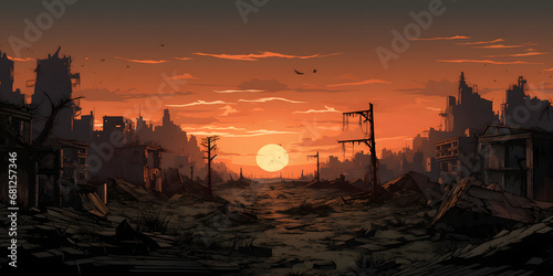 Apocalyptic city background © armel
