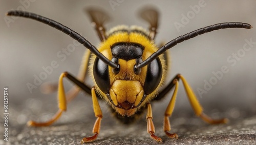 A Symphony of Nature's Delicacy: A Closeup Encounter with a Tiny Bee Wasp © Matias
