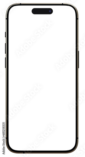 Smartphone frameless mockup. iphone 15 pro titanium or pro max Realistic mobile phone mockup with blank screen