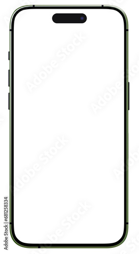 Smartphone frameless mockup. iphone 15 pro titanium or pro max Realistic mobile phone mockup with blank screen