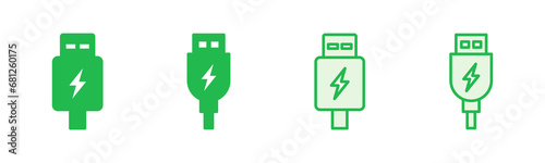 Usb icon set. Flash disk icon vector