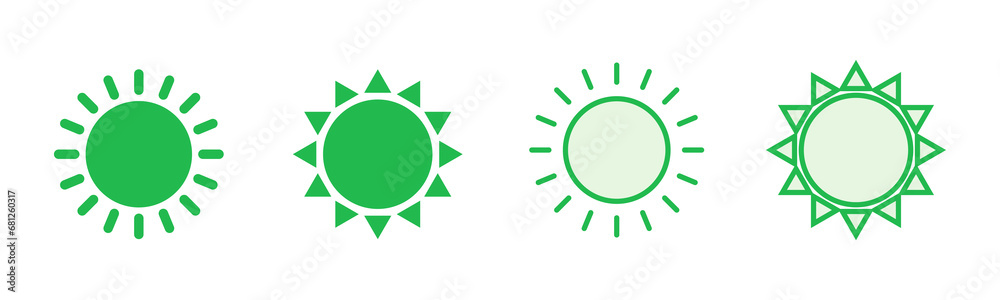 Sun icon set. Brightness Icon vector Sun icon set. Brightness Icon vector