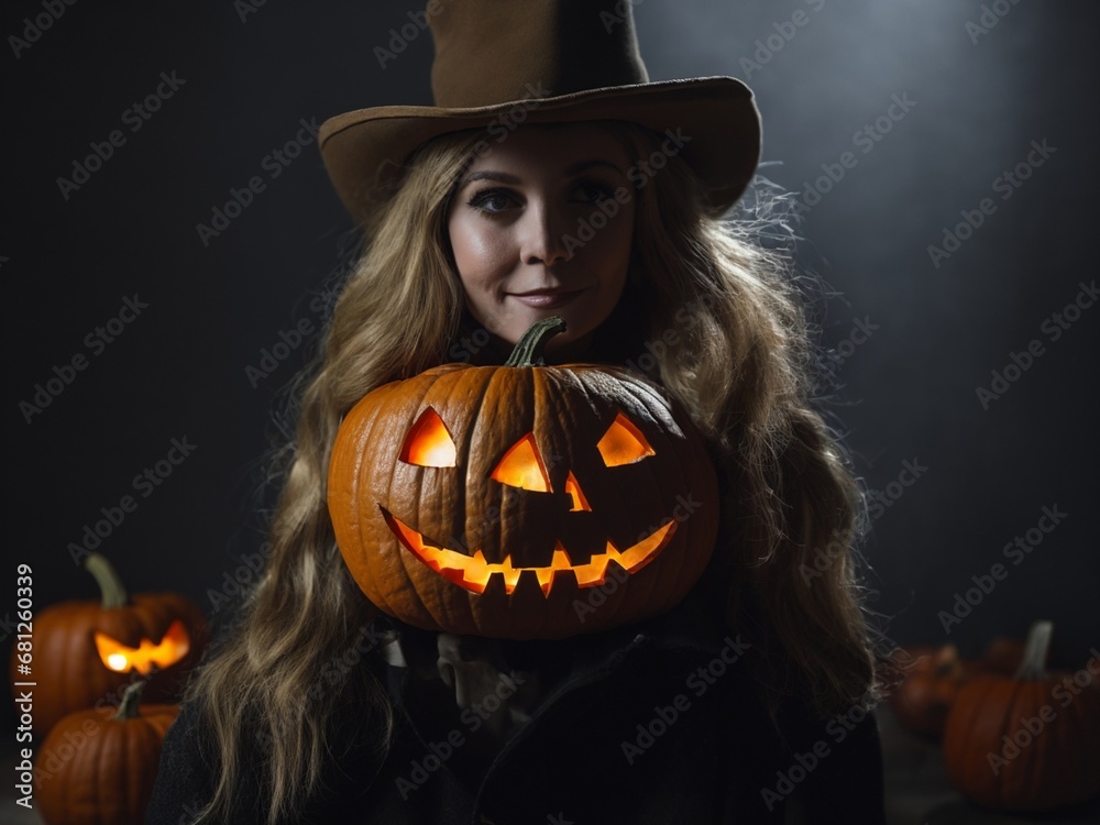 witch with pumpkin witch with pumpkin