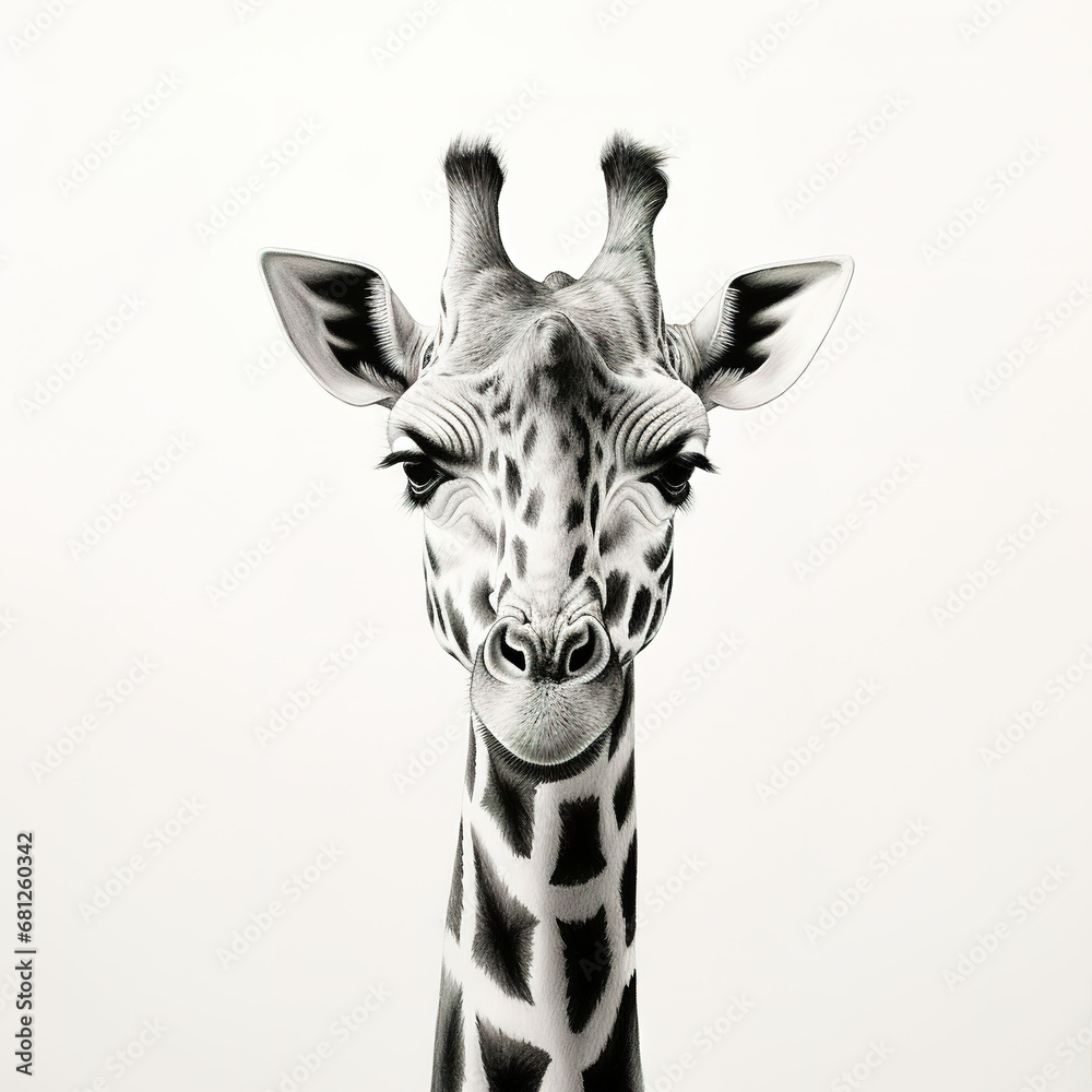 Obraz premium giraffe animal on a white background n