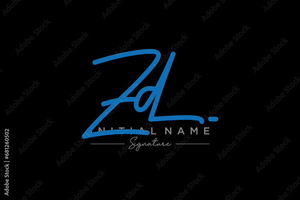 Initial ZD signature logo template vector. Hand drawn Calligraphy lettering Vector illustration. Initial ZD signature logo template vector. Hand drawn Calligraphy lettering Vector illustration.