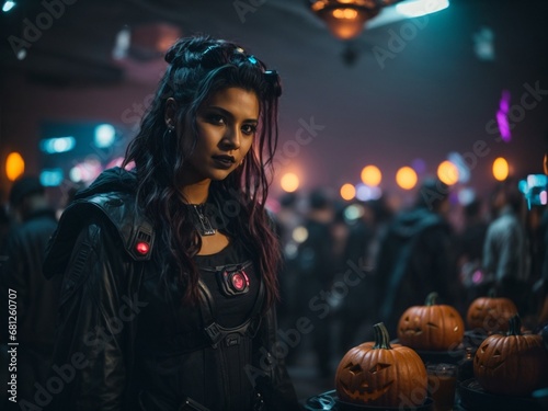 woman in halloween costume