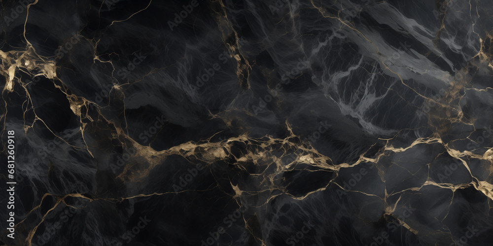Luxury Design Element: Chic Black Marble Wallpaper for Sophisticated and Minimalistic Decor