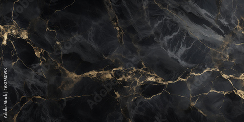 Luxury Design Element: Chic Black Marble Wallpaper for Sophisticated and Minimalistic Decor