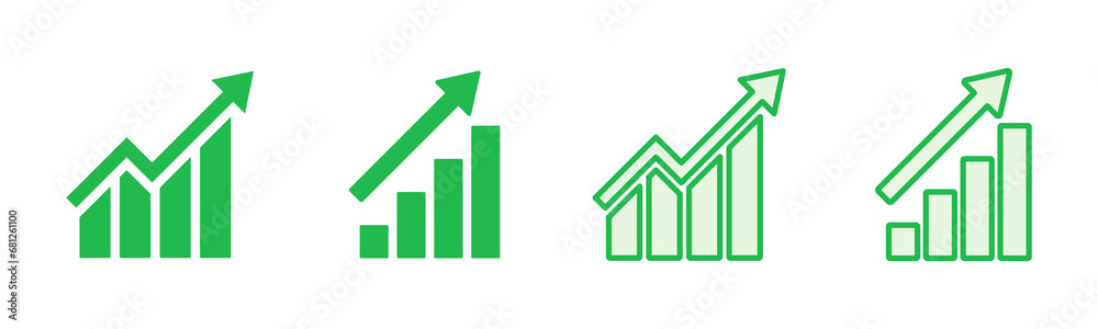 Growing graph Icon set. Chart icon. diagram icon Growing graph Icon set. Chart icon. diagram icon