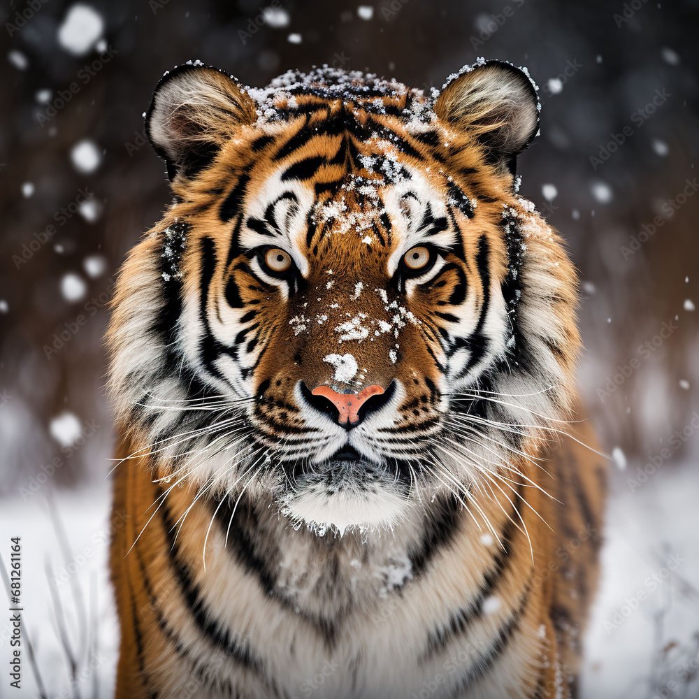 Naklejka premium tiger animal on a white background