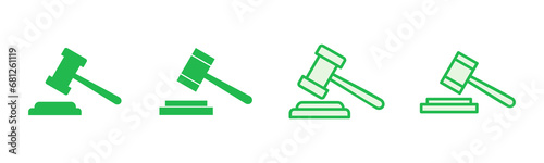 Gavel icon set. judge gavel icon vector. law icon vector. auction hammer