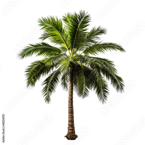 A Serene Palm Tree Standing Tall Against a Pure White Background
