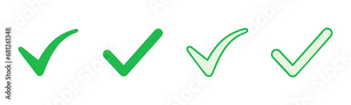 Check mark set. Check mark icon. Tick mark symbol vector