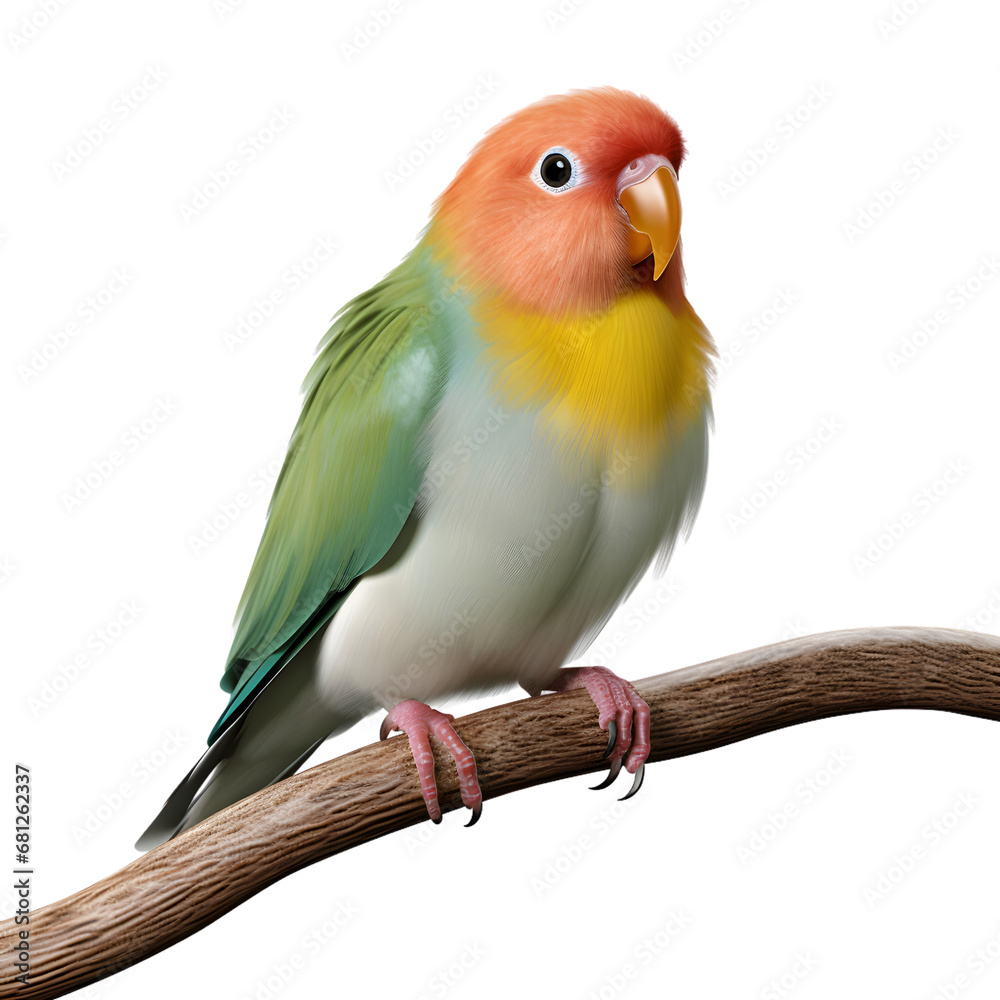 An Isolated Lovebird on a Transparent background