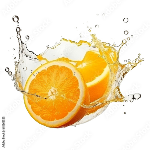 An Orange Dropping into a Glass of Water
