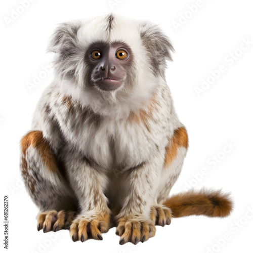 An Isolated Marmoset on a Transparent background