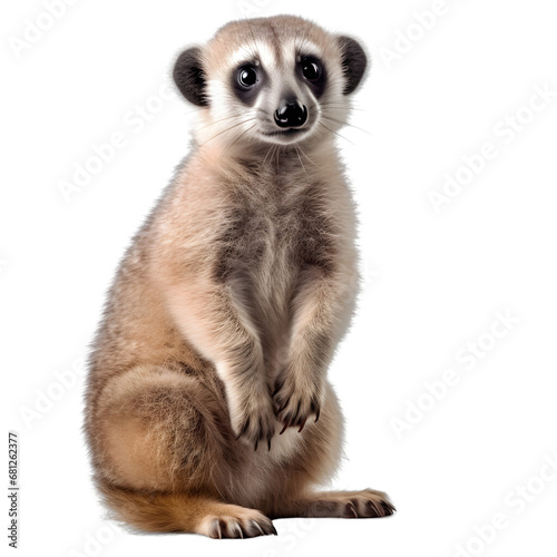 An Isolated Meerkat on a Transparent background