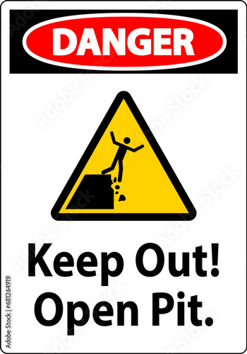 Danger Sign Keep Out Open Pit