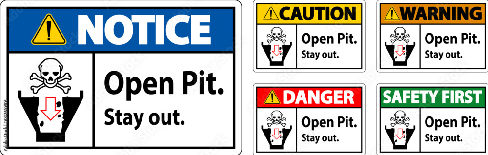 Warning Sign Open Pit, Stay Out