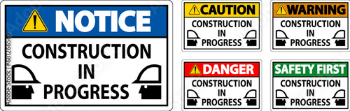 Caution Sign Construction In Progress photo