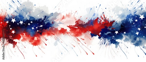 happy 4th of july paint splatter Generative AI