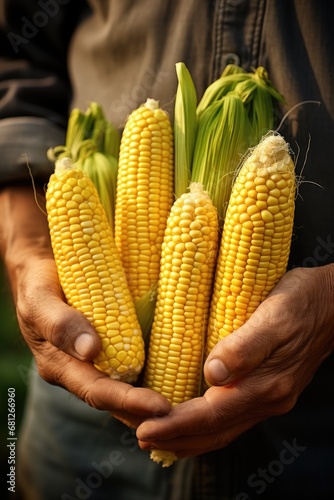 Farmers hand holding a fres...
