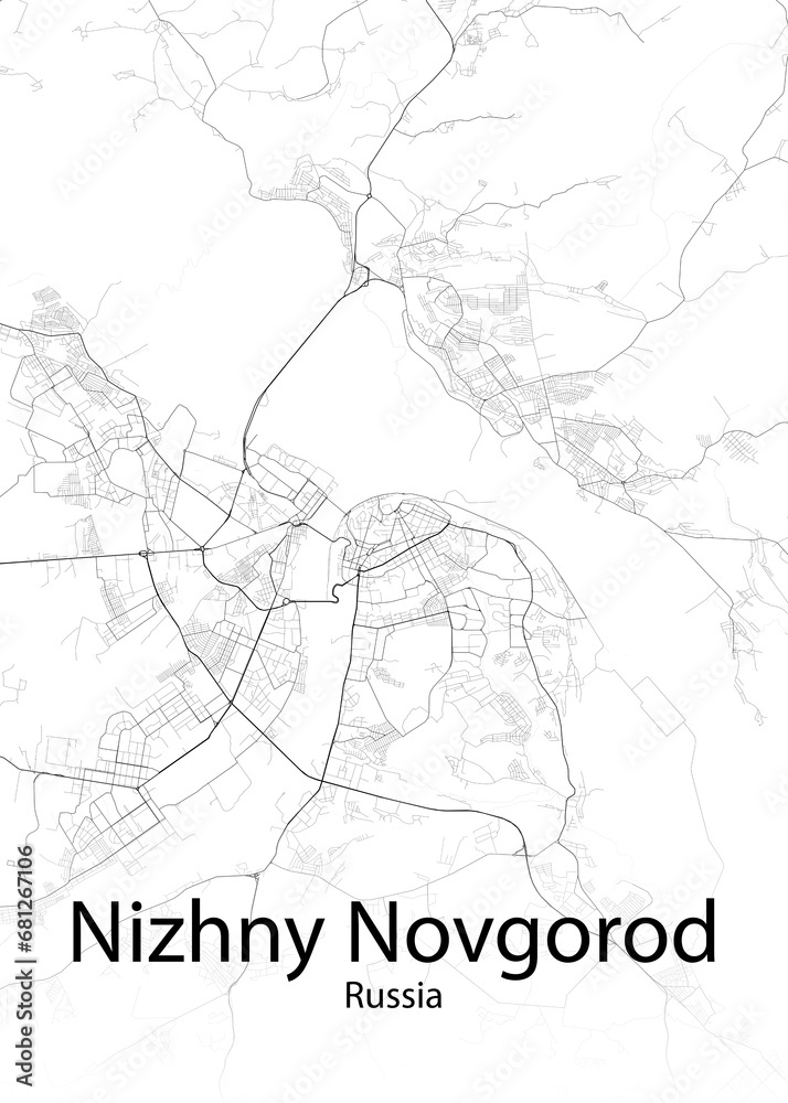 Nizhny Novgorod Russia minimalist map