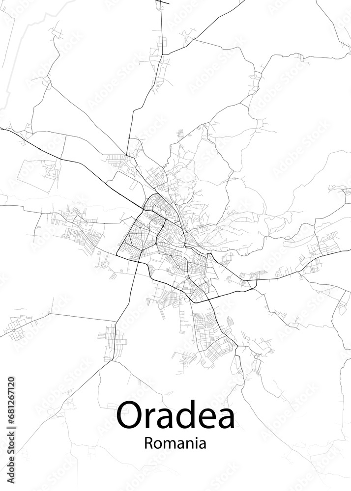 Oradea Romania minimalist map