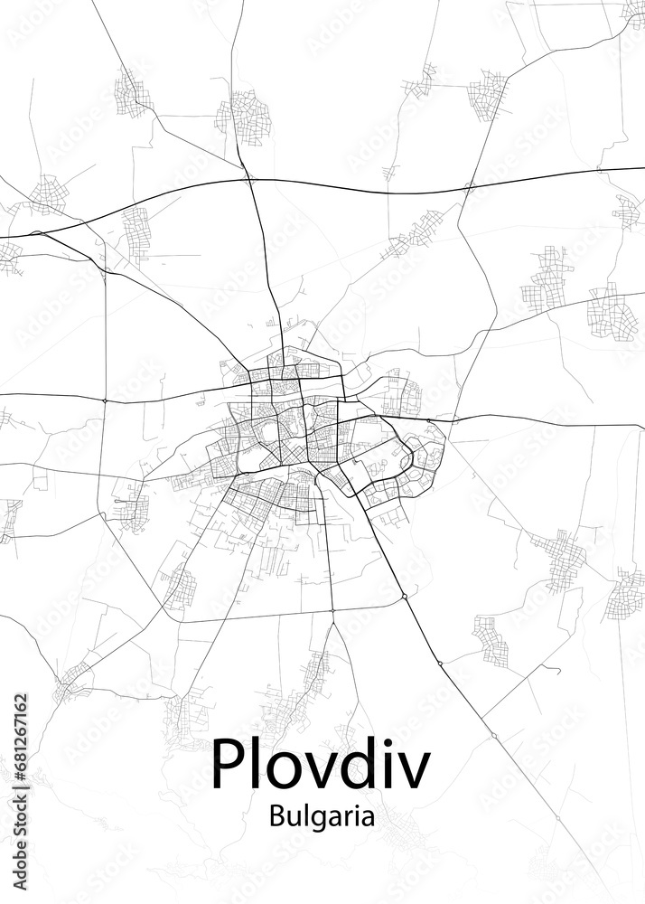 Plovdiv Bulgaria minimalist map