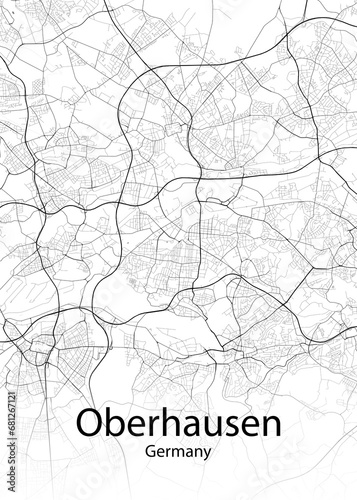 Oberhausen Germany minimalist map