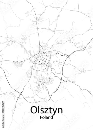 Olsztyn Poland minimalist map