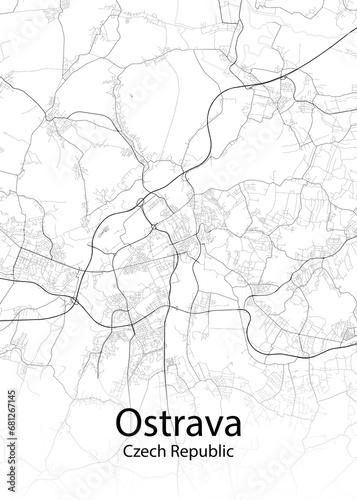 Ostrava Czech Republic minimalist map