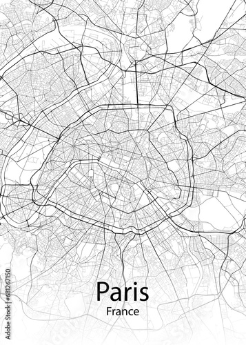 Paris France minimalist map