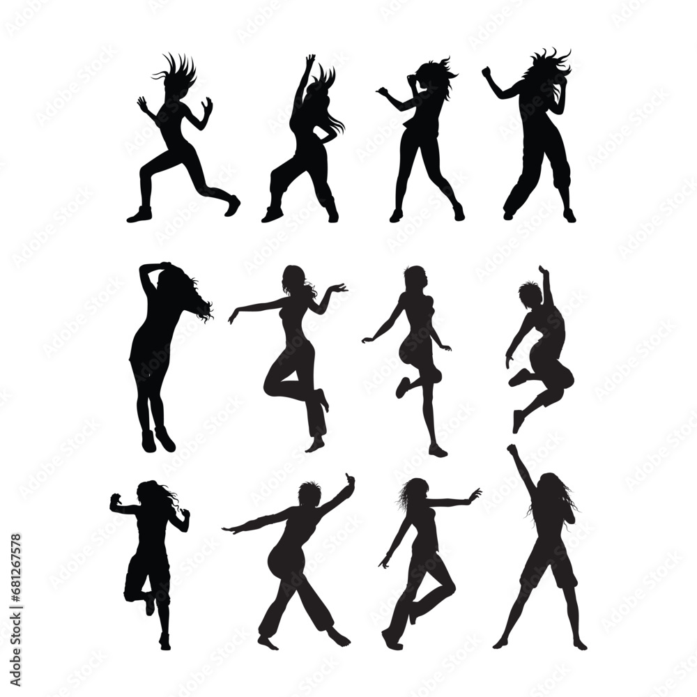zumba silhouettes icon set zumba silhouettes icon set