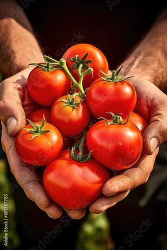 Farmers hand holding a fres...