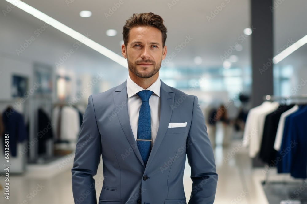 Male sales manager. Top professions concept. Portrait with selective focus and copy space