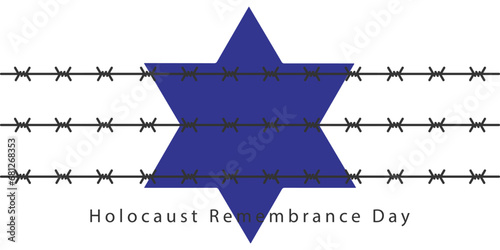 International Holocaust Remembrance Day vector. Star of David . January 27. Important day