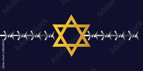 International Holocaust Remembrance Day vector. Star of David . January 27. Important day