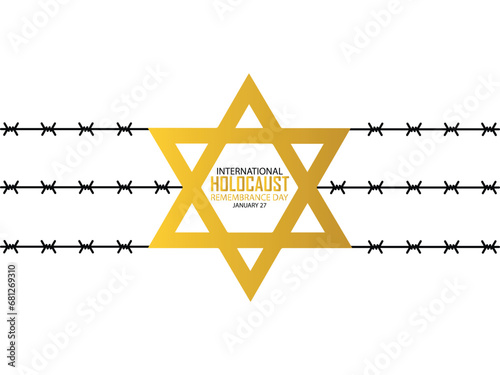 International Holocaust Remembrance Day vector. Star of David . January 27. Important day