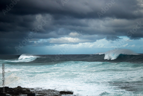 Tableau sur toile Olas para surfear en La Barranquera, Tenerife