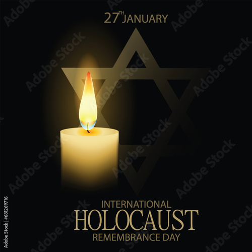 International Holocaust Remembrance Day vector. Star of David . January 27. Important day